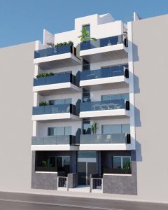 three bed new build apartments 300 m from the beach in Torrevieja